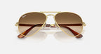 RAY-BAN AVIATOR MAX Arista Gold & Clear Gradient Brown Pilot Sunglasses For Unisex XL