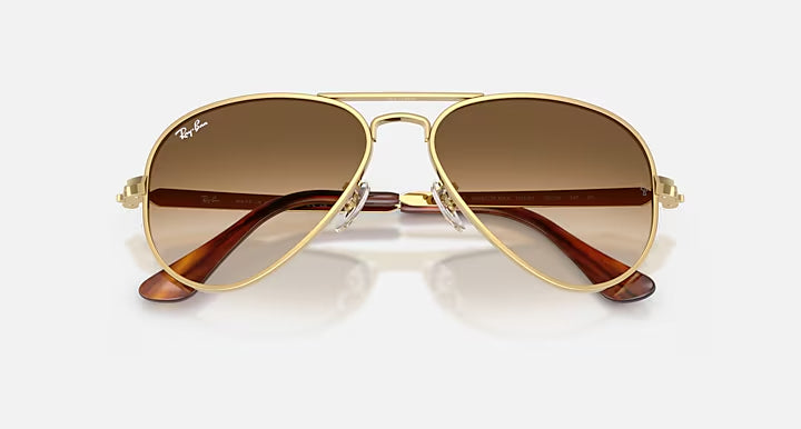 RAY-BAN AVIATOR MAX Arista Gold & Clear Gradient Brown Pilot Sunglasses For Unisex XL