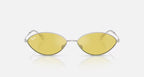Ray-Ban Oval Silver & Yellow Sunglasses- Size 56