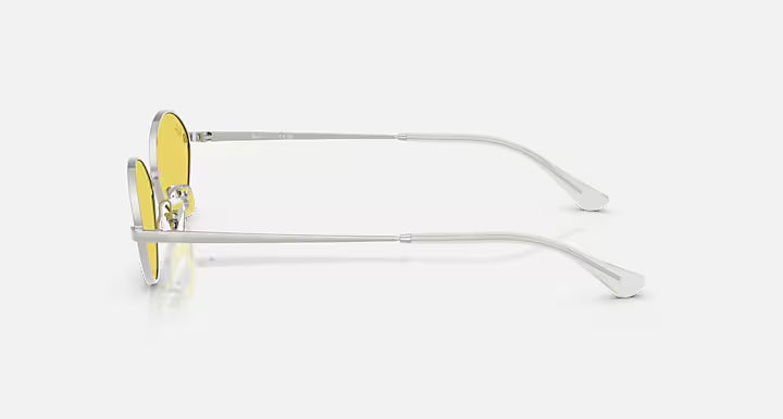 Ray-Ban Oval Silver & Yellow Sunglasses- Size 56