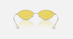 Ray-Ban Oval Silver & Yellow Sunglasses- Size 56