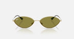 Ray-Ban Gold & Green Oval Sunglasses -Size 56