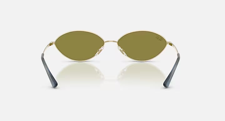 Ray-Ban Gold & Green Oval Sunglasses -Size 56
