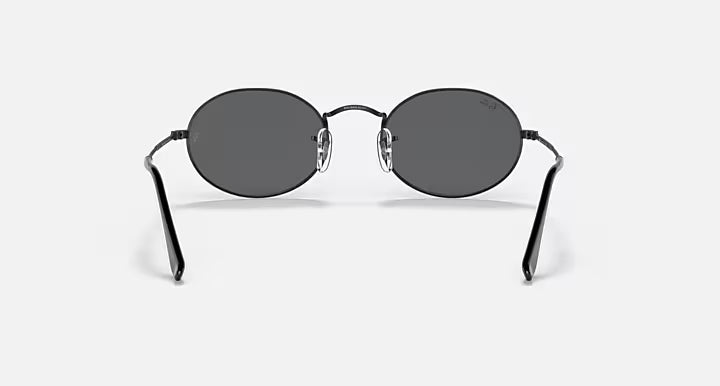 Ray-Ban Oval Metal Black & Dark Grey Sunglasses -Size 51
