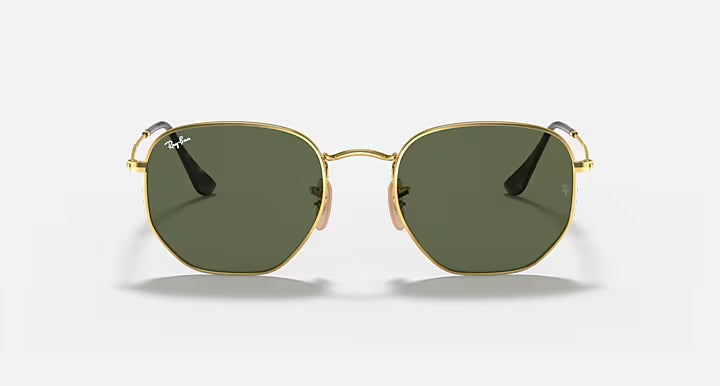 Ray-Ban Hexagonal Gold & Green Sunglasses -Size 51