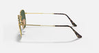 نظارة راي بان شمسية سداسية ذهبية وخضراء - مقاس 51