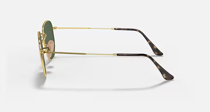 Ray-Ban Hexagonal Gold & Green Sunglasses -Size 51