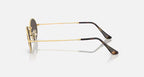 RAY-BAN OVAL FLAT LENSES Arista Gold & Dark Grey Oval Sunglasses For Unisex M