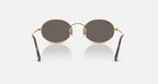 RAY-BAN OVAL FLAT LENSES Arista Gold & Dark Grey Oval Sunglasses For Unisex M