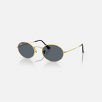RAY-BAN OVAL FLAT LENSES Arista Gold & Blue Oval Sunglasses For Unisex M