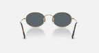 RAY-BAN OVAL FLAT LENSES Arista Gold & Blue Oval Sunglasses For Unisex M