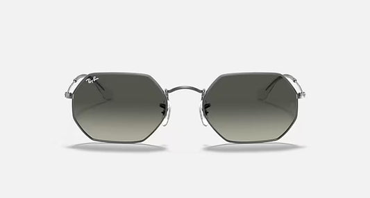RAY-BAN OCTAGONAL CLASSIC Gunmetal & Grey Gradient Irregular Sunglasses For Unisex L
