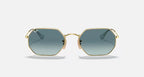 RAY-BAN OCTAGONAL CLASSIC Arista Gold & Blue Gradient Irregular Sunglasses For Unisex L