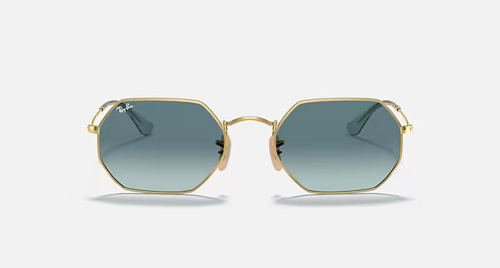 RAY-BAN OCTAGONAL CLASSIC Arista Gold & Blue Gradient Irregular Sunglasses For Unisex L