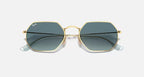 RAY-BAN OCTAGONAL CLASSIC Arista Gold & Blue Gradient Irregular Sunglasses For Unisex L