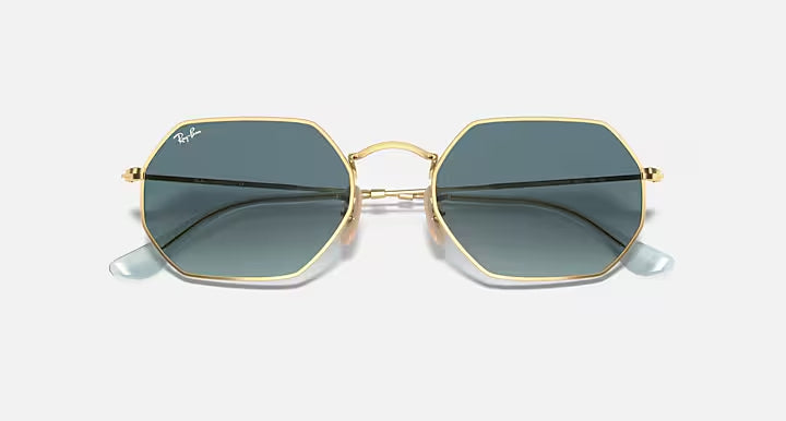 RAY-BAN OCTAGONAL CLASSIC Arista Gold & Blue Gradient Irregular Sunglasses For Unisex L