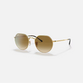 RAY-BAN JACK Arista Gold & Brown Irregular Sunglasses For Unisex L