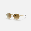RAY-BAN JACK Arista Gold & Brown Irregular Sunglasses For Unisex XL
