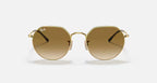 RAY-BAN JACK Arista Gold & Brown Irregular Sunglasses For Unisex XL