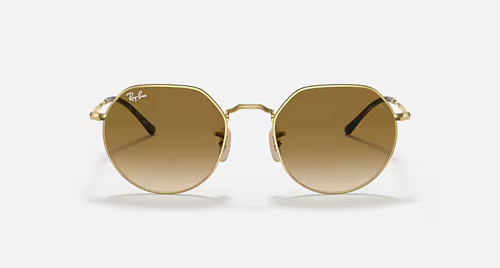 RAY-BAN JACK Arista Gold & Brown Irregular Sunglasses For Unisex XL