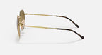 RAY-BAN JACK Arista Gold & Brown Irregular Sunglasses For Unisex XL