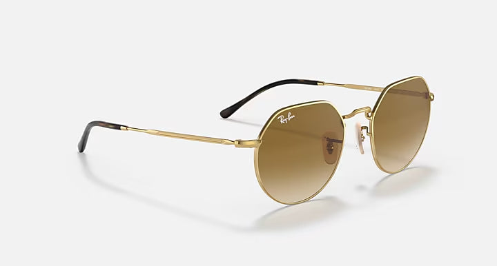 RAY-BAN JACK Arista Gold & Brown Irregular Sunglasses For Unisex XL