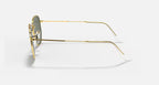 RAY-BAN HEXAGONAL Gold & G-15 Green Irregular Sunglasses For Unisex M