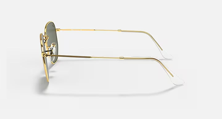 RAY-BAN HEXAGONAL Gold & G-15 Green Irregular Sunglasses For Unisex M