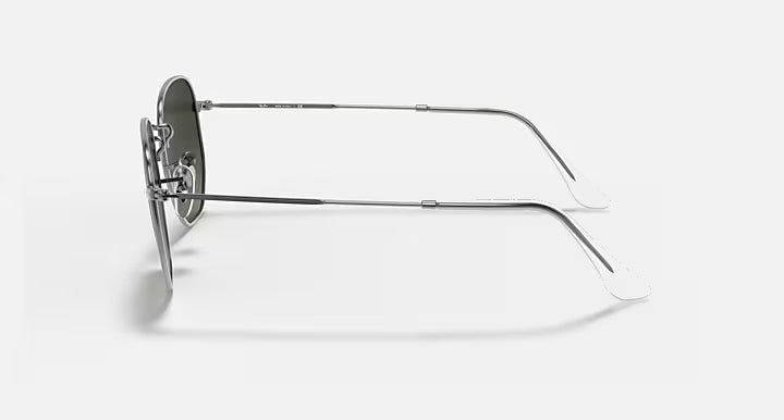 RAY-BAN HEXAGONAL FLAT LENSES Gunmetal & Grey Gradient Irregular Sunglasses For Unisex M