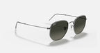 RAY-BAN HEXAGONAL FLAT LENSES Gunmetal & Grey Gradient Irregular Sunglasses For Unisex XL