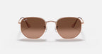 RAY-BAN HEXAGONAL FLAT LENSES Copper & Brown Gradient Irregular Sunglasses For Unisex M