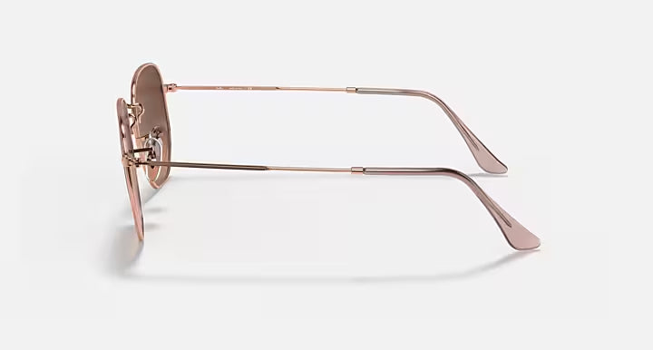 RAY-BAN HEXAGONAL FLAT LENSES Copper & Brown Gradient Irregular Sunglasses For Unisex M