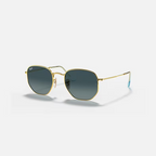 RAY-BAN HEXAGONAL FLAT LENSES Arista Gold & Blue Irregular Sunglasses For Unisex XL