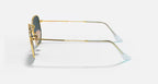RAY-BAN HEXAGONAL FLAT LENSES Arista Gold & Blue Irregular Sunglasses For Unisex XL