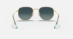 RAY-BAN HEXAGONAL FLAT LENSES Arista Gold & Blue Irregular Sunglasses For Unisex XL