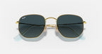 RAY-BAN  HEXAGONAL FLAT LENSES Arista Gold & Blue Irregular Sunglasses For Unisex M