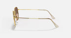 RAY-BAN HEXAGONAL FLAT LENSES Arista Gold & Brown Sunglasses For Unisex M