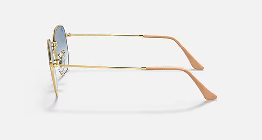 RAY-BAN HEXAGONAL Arista Gold & Light Blue Gradient Sunglasses For Unisex XL