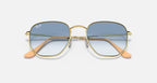 RAY-BAN HEXAGONAL Arista Gold & Light Blue Gradient Sunglasses For Unisex XL