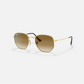RAY-BAN HEXAGONAL Arista Gold & Light Brown Gradient Sunglasses For Unisex M