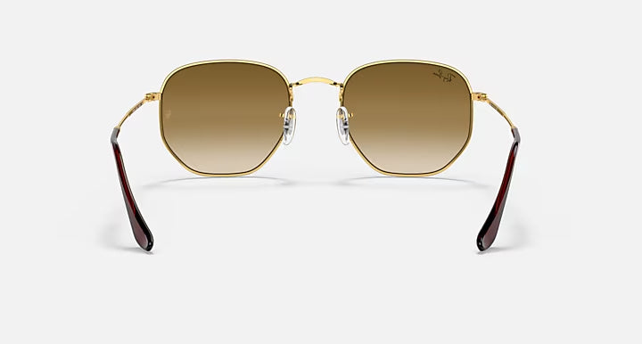 RAY-BAN HEXAGONAL Arista Gold & Light Brown Gradient Sunglasses For Unisex M