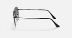 RAY-BAN HEXAGONAL Black & Grey Gradient Irregular Sunglasses For Unisex M