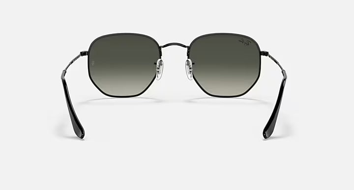 RAY-BAN HEXAGONAL Black & Grey Gradient Irregular Sunglasses For Unisex M