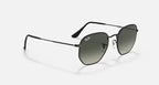 RAY-BAN HEXAGONAL Black & Grey Gradient Irregular Sunglasses For Unisex M