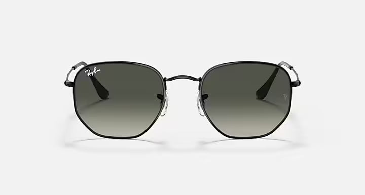 RAY-BAN HEXAGONAL Black & Grey Gradient Irregular Sunglasses For Unisex XL