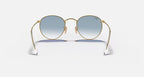 RAY-BAN ROUND FLAT LENSES Arista Gold & Light Blue Gradient Round Sunglasses For Men L