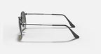 RAY-BAN ROUND FLAT LENSES Black & Grey Gradient Round Sunglasses For Men L