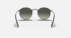 RAY-BAN ROUND FLAT LENSES Black & Grey Gradient Round Sunglasses For Men L
