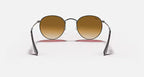 RAY-BAN ROUND FLAT LENSES Gunmetal & Light Brown Gradient Round Sunglasses For Men S