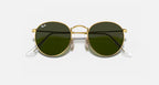 RAY-BAN ROUND METAL Arista Gold & G-15 Green Round Sunglasses For Men L